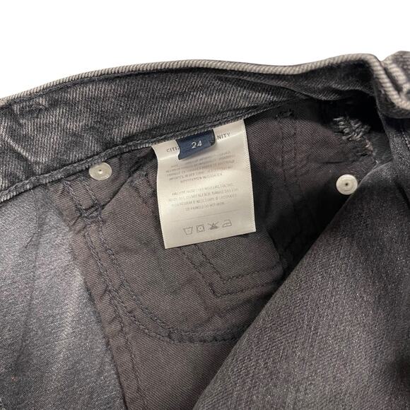 Citizens Of Humanity Black Denim Jeans Emerson Size 24 Button Fly Distressed - Picture 12 of 14